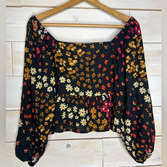 Patrons of Peace Puff Sleeve Top Floral sz M - Picture 4 of 5